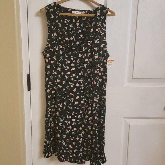 bp Pants - BP Romper Playsuit Black Floral V Neck Sleeveless Rayon Short Size Small  NWT
